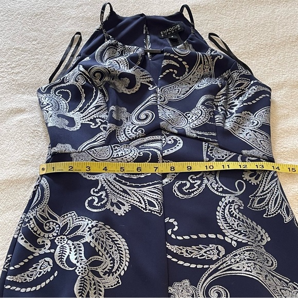 Enfocus Studio Silver Blue Halter Midi Dress - Picture 7 of 7